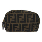 FENDI Zucca Canvas Pouch Black Brown83766