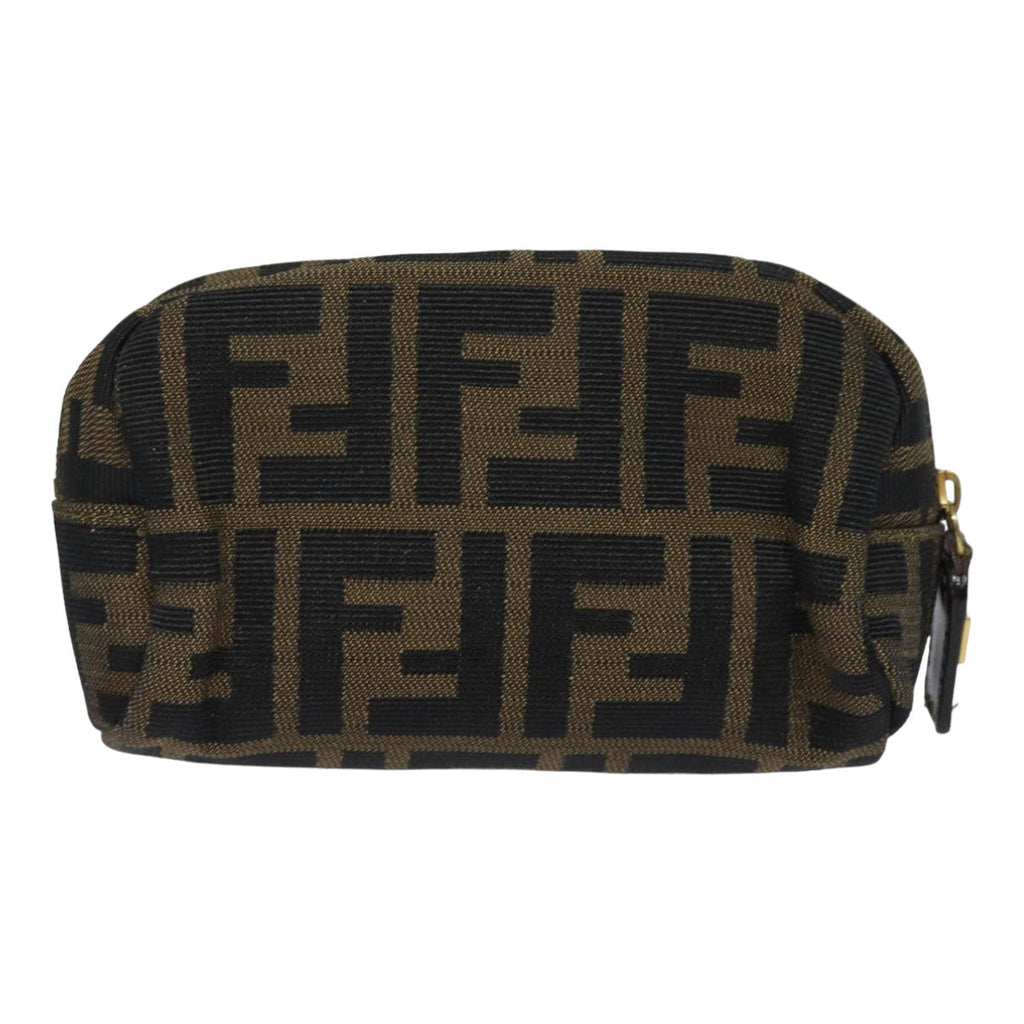 FENDI Zucca Canvas Pouch Black Brown83766