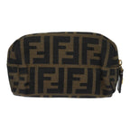 FENDI Zucca Canvas Pouch Black Brown83766