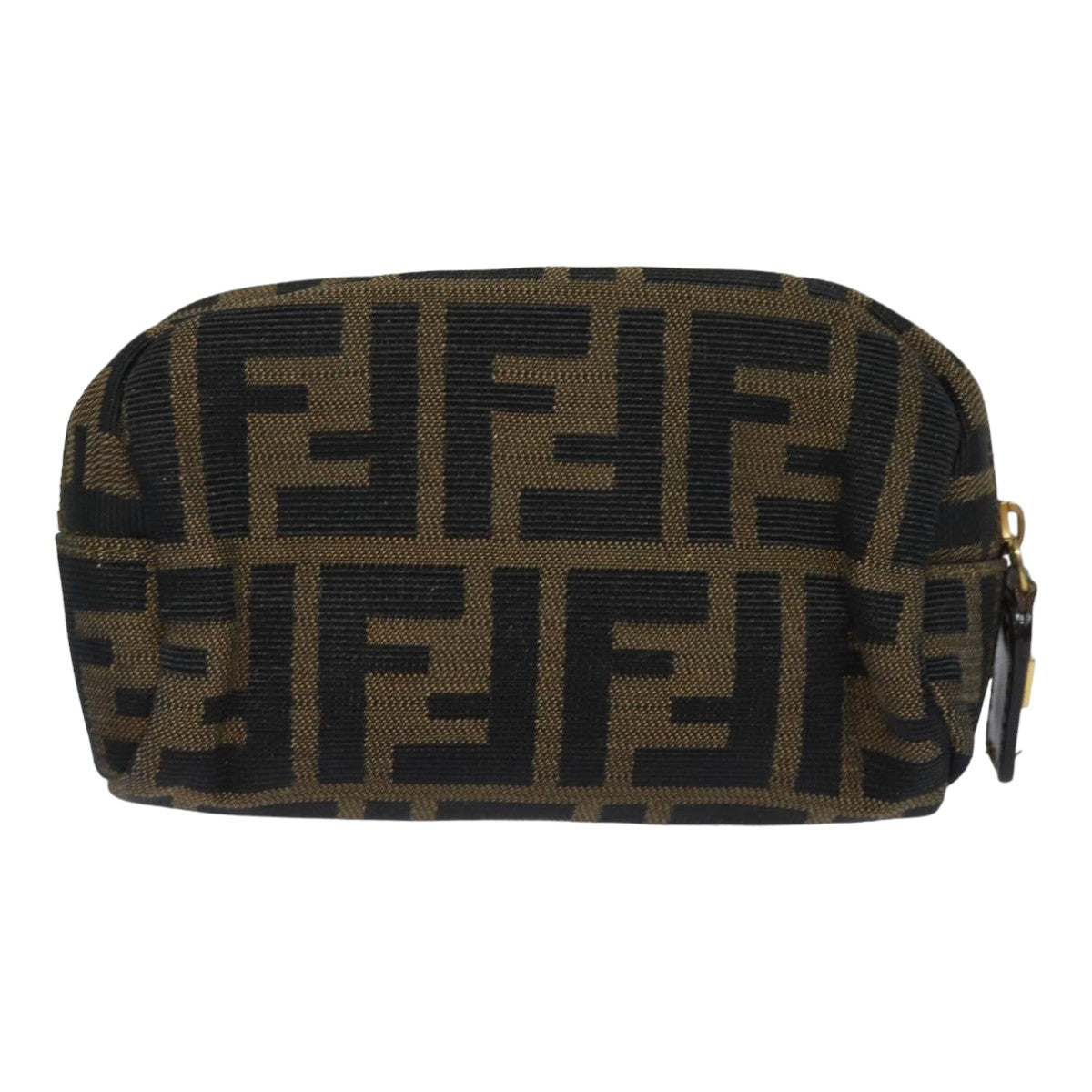 FENDI Zucca Canvas Pouch Black Brown83766