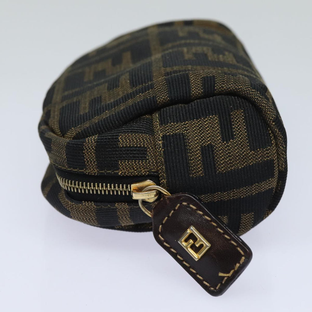 FENDI Zucca Canvas Pouch Black Brown83766