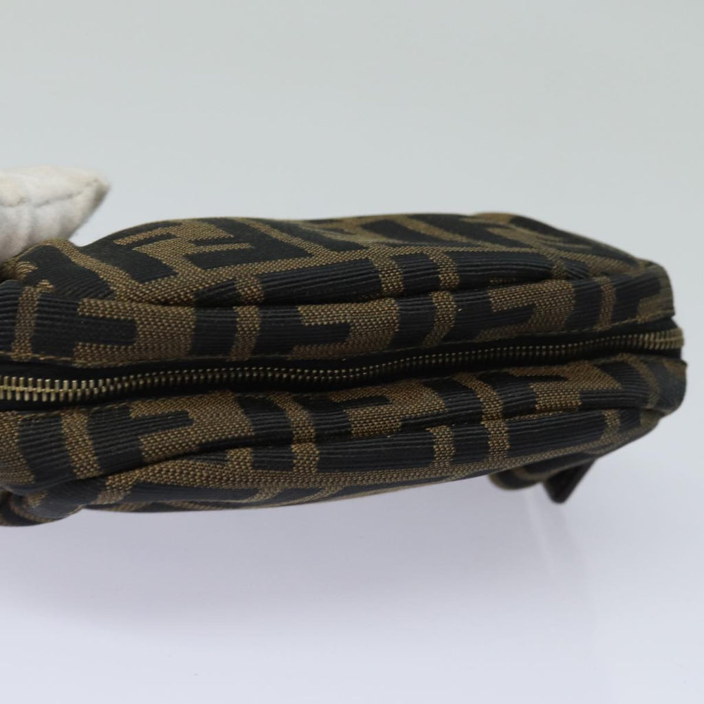 FENDI Zucca Canvas Pouch Black Brown83766