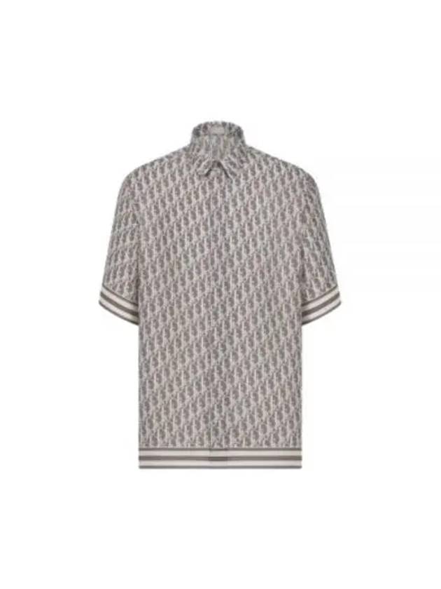 Oblique Short Sleeve Shirt Grey Dior