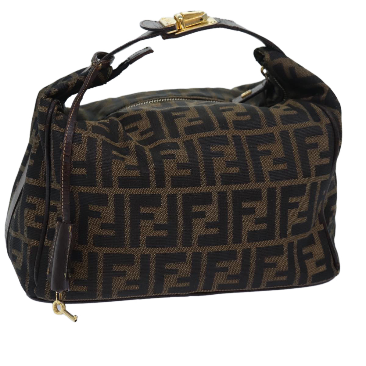 FENDI Zucca Canvas Vanity Hand Bag Brown83809