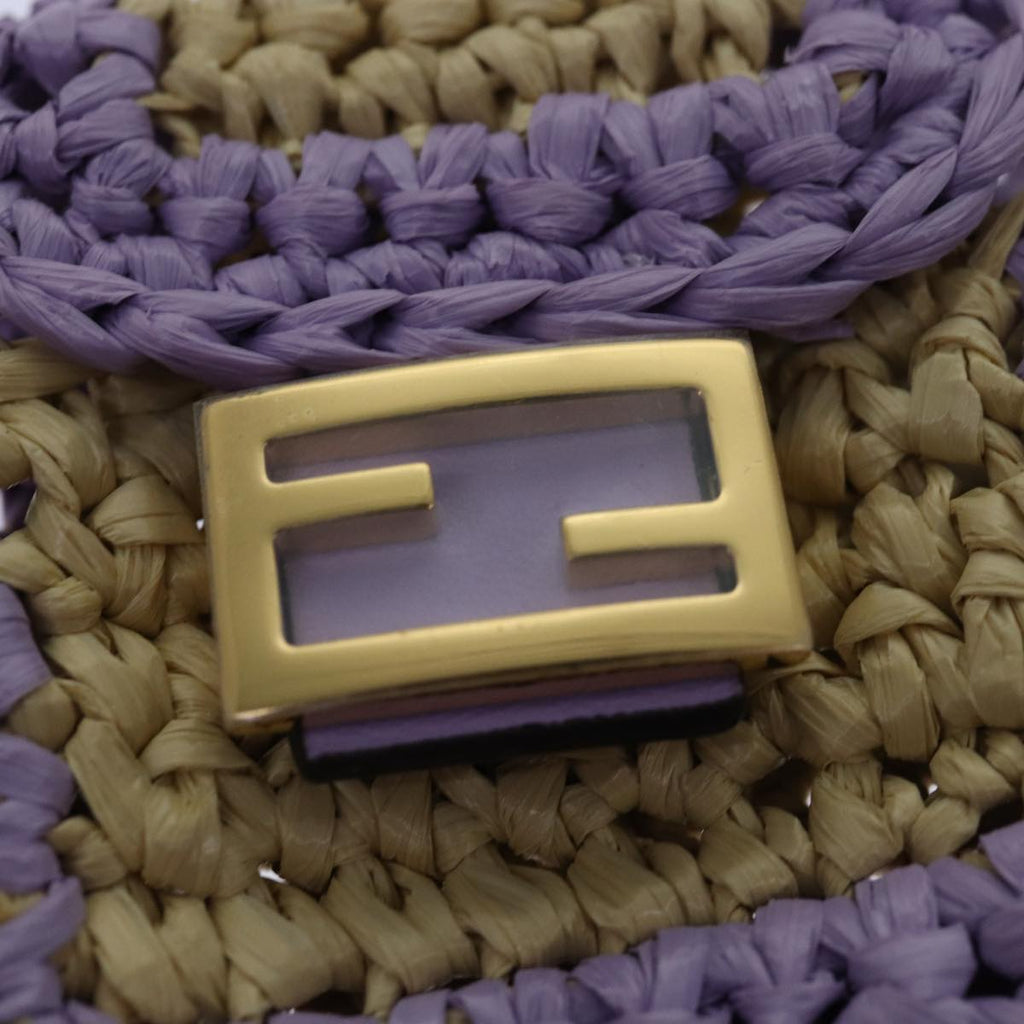 FENDI Airpods pouch Pico Bucket Raffia Beige Purple83833
