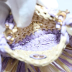 FENDI Airpods pouch Pico Bucket Raffia Beige Purple83833