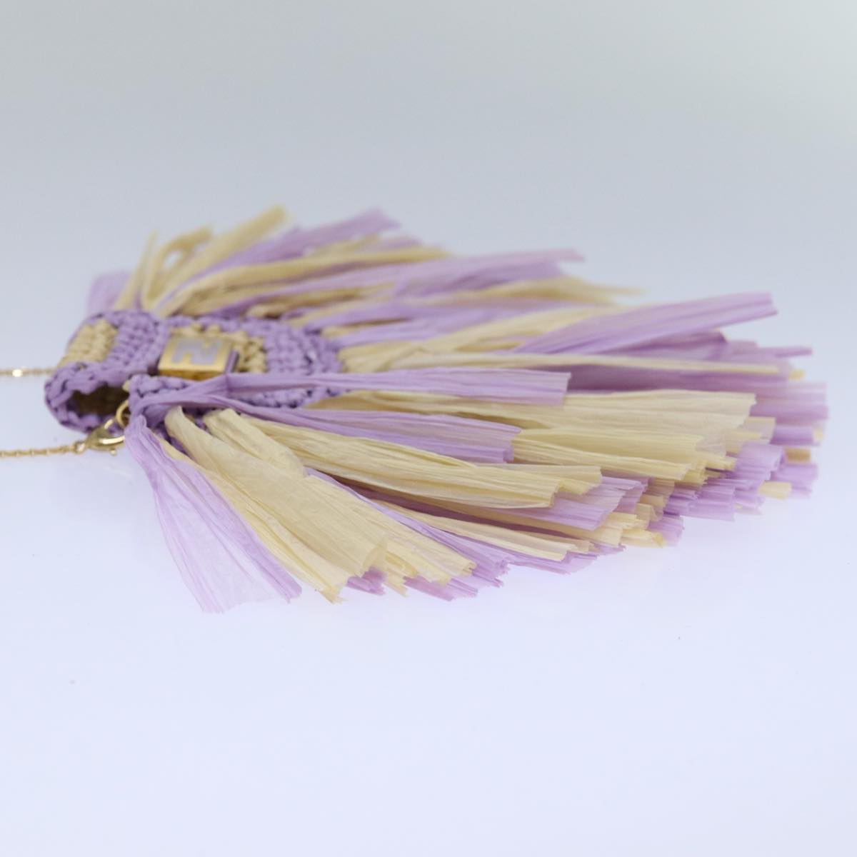 FENDI Airpods pouch Pico Bucket Raffia Beige Purple83833