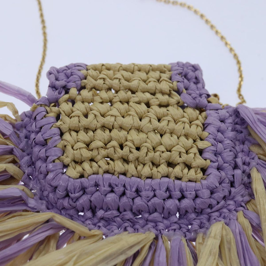 FENDI Airpods pouch Pico Bucket Raffia Beige Purple83833