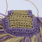 FENDI Airpods pouch Pico Bucket Raffia Beige Purple83833