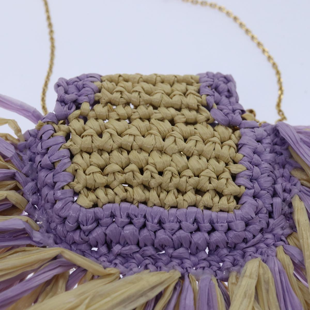 FENDI Airpods pouch Pico Bucket Raffia Beige Purple83833