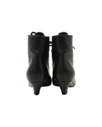 Dior Lace-Up Pointed-Toe Ankle Boots in Black Leather