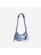 Balenciaga Metallic Le Cagol XS Lambskin Shoulder Bag Purple