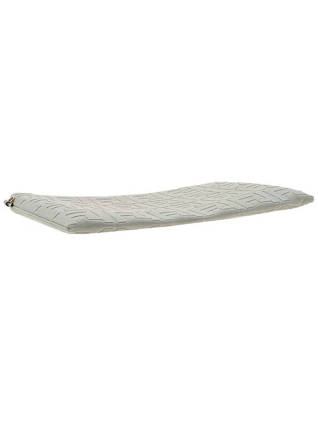 Fendi FF Logo Flat Large Clutch Bag Grey