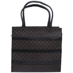 CELINE Macadam Canvas Hand Bag PVC Leather Black Auth 83930