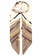 CELINE Coat Of Arms Square Silk Twill Scarf