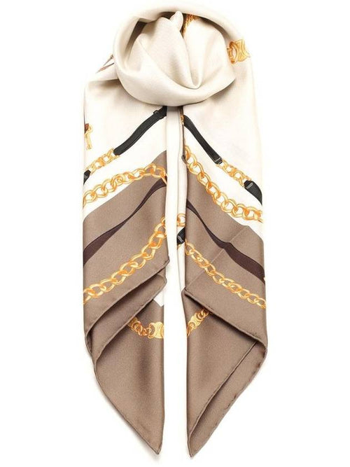 CELINE Coat Of Arms Square Silk Twill Scarf