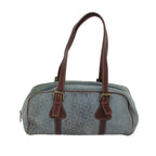 CELINE C Macadam Canvas Shoulder Bag Light Blue Auth 83983