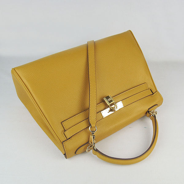 Hermes Kelly 32cm Togo Leather Handbag 6108 Yellow Golde