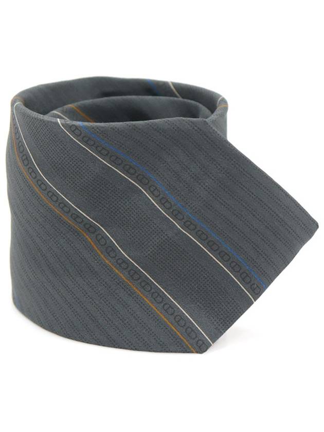 100 silk gray striped CD pattern tie Dior