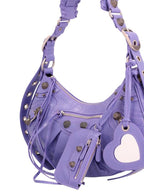 Balenciaga Le Cagole Small Leather Shoulder Bag Purple