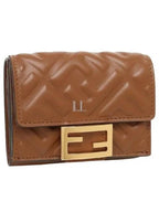 Fendi FF Baguette Flap Card Half Wallet Brown