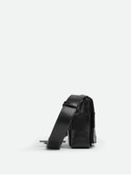 Bottega Veneta Cassette Intrecciato Small Leather Cross Bag Black