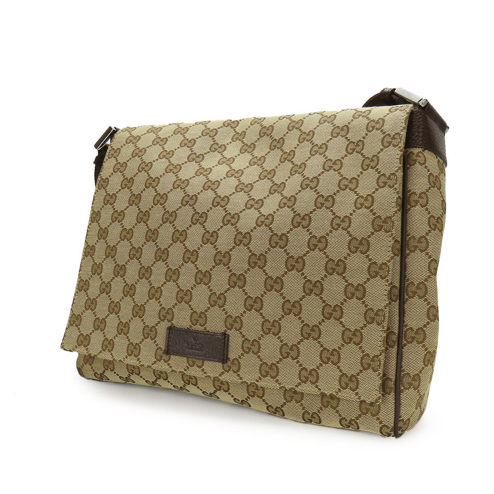 Gucci GG Canvas Leather Shoulder Bag 146236