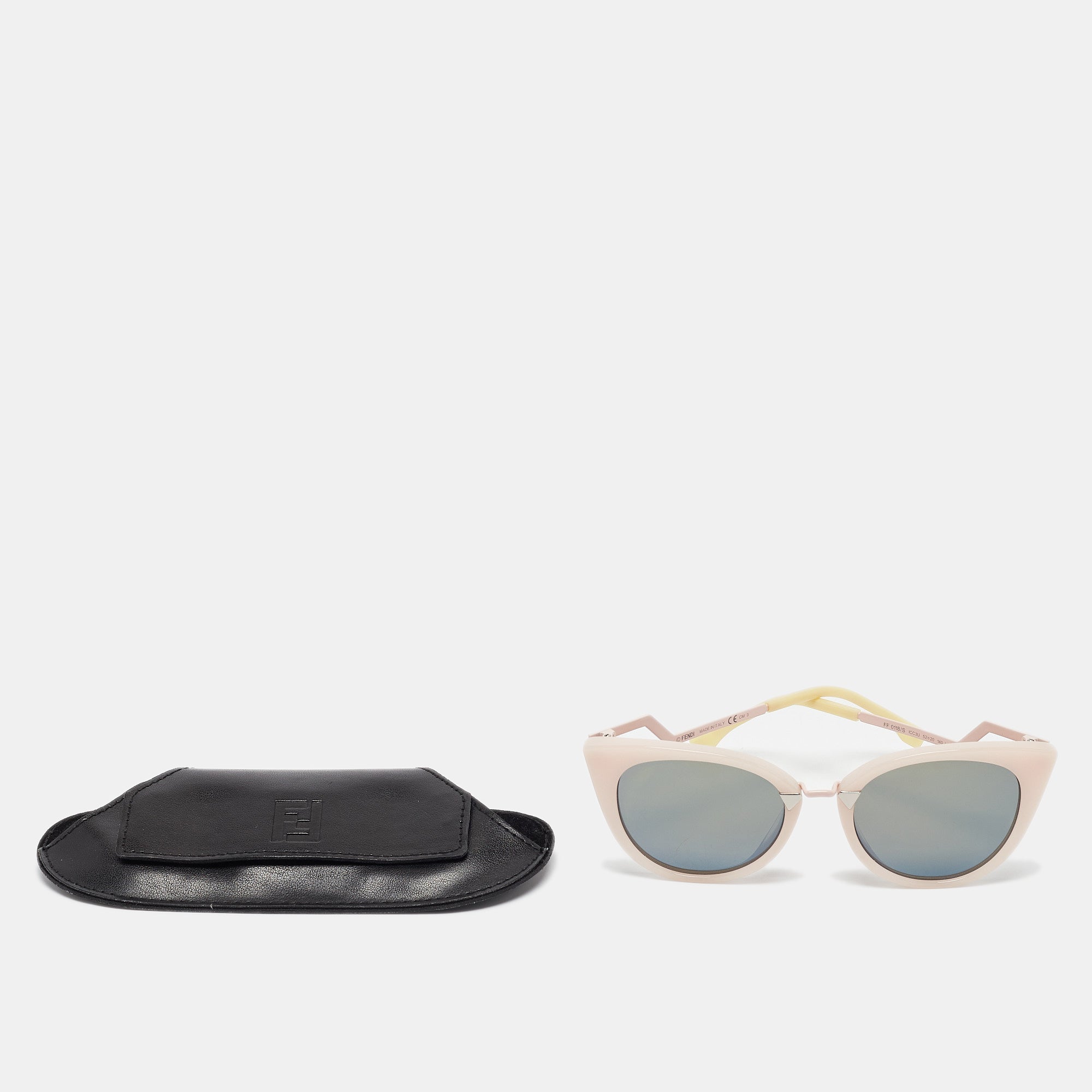 Fendi Pink/brown Mirrored Ff0118/s Cat-Eye Sunglasses