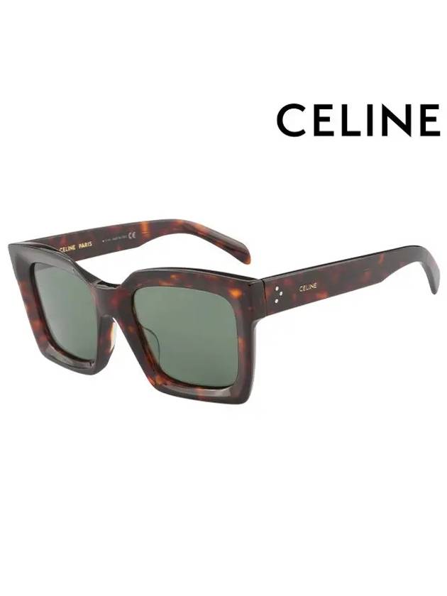 CELINE Eyewear Logo Square Sunglasses Dark Brown