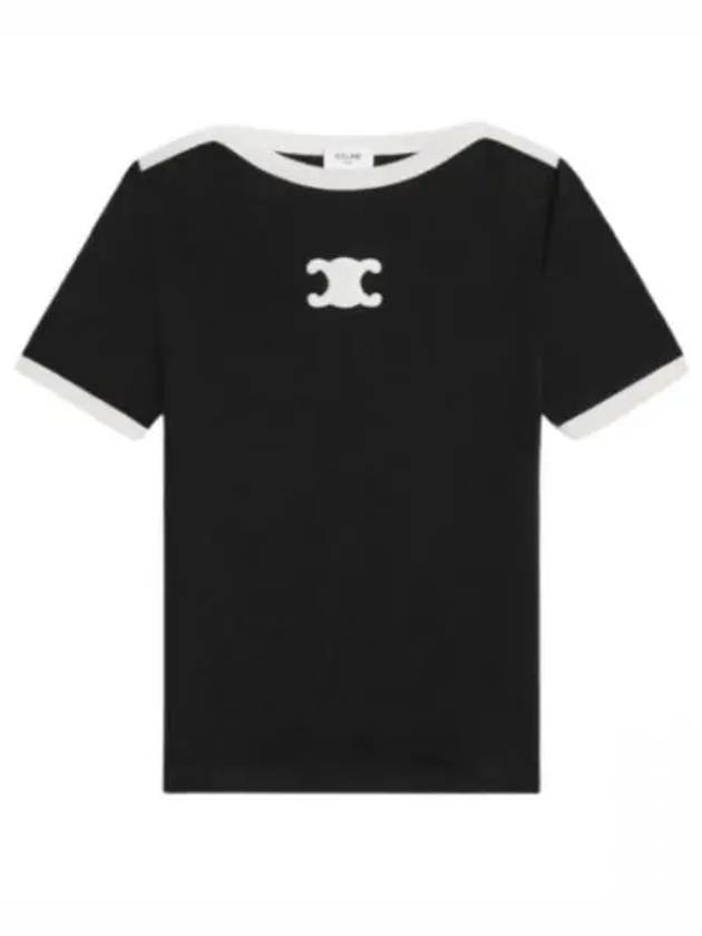 CELINE Triomphe Logo Short Sleeve T-Shirt Black