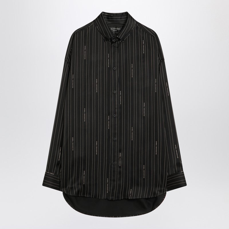 Balenciaga Pinstriped Black Button-Down Shirt Women