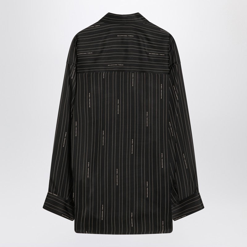 Balenciaga Pinstriped Black Button-Down Shirt Women