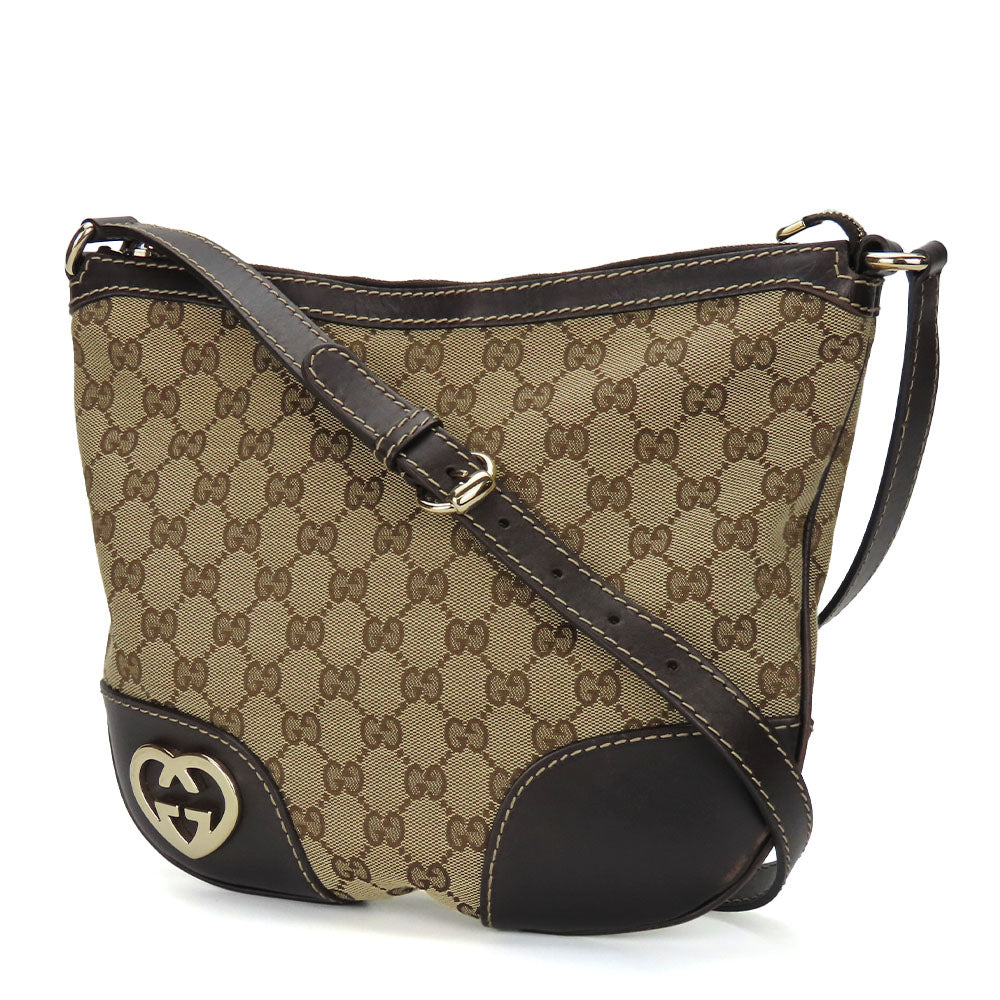 Gucci GG Canvas Leather Shoulder Bag 257072