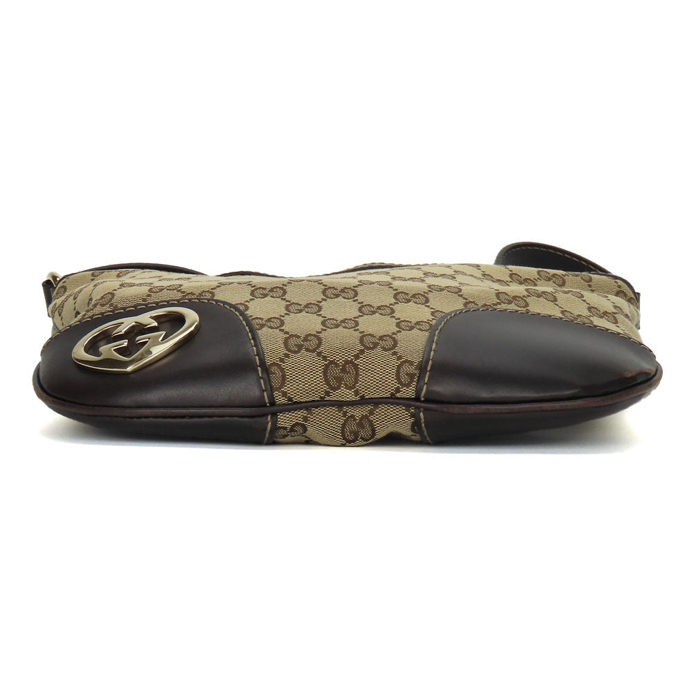 Gucci GG Canvas Leather Shoulder Bag 257072