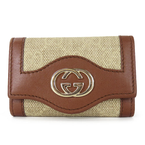 Gucci GG Canvas Calfskin Key Holder 282432