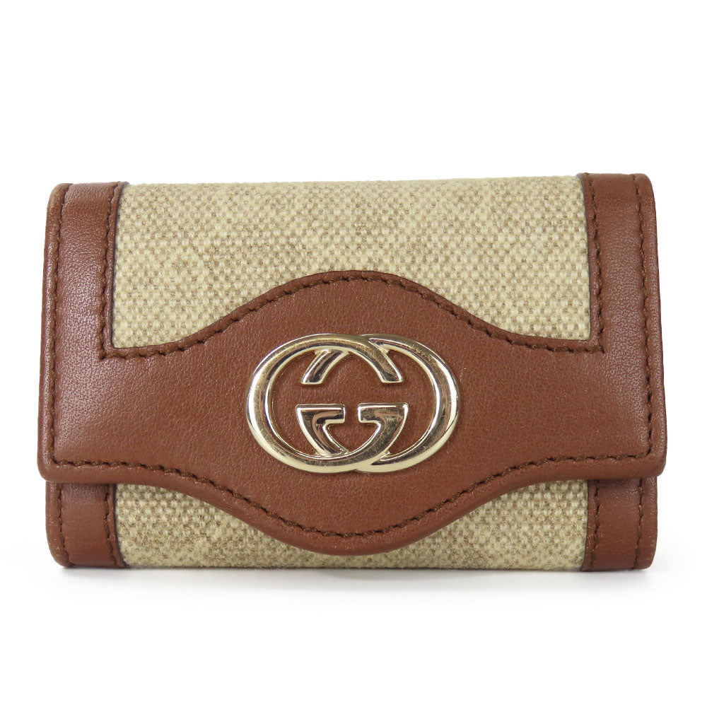 Gucci GG Canvas Calfskin Key Holder 282432