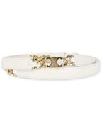 CELINE Small Gourmet Triomphe Leather Belt White