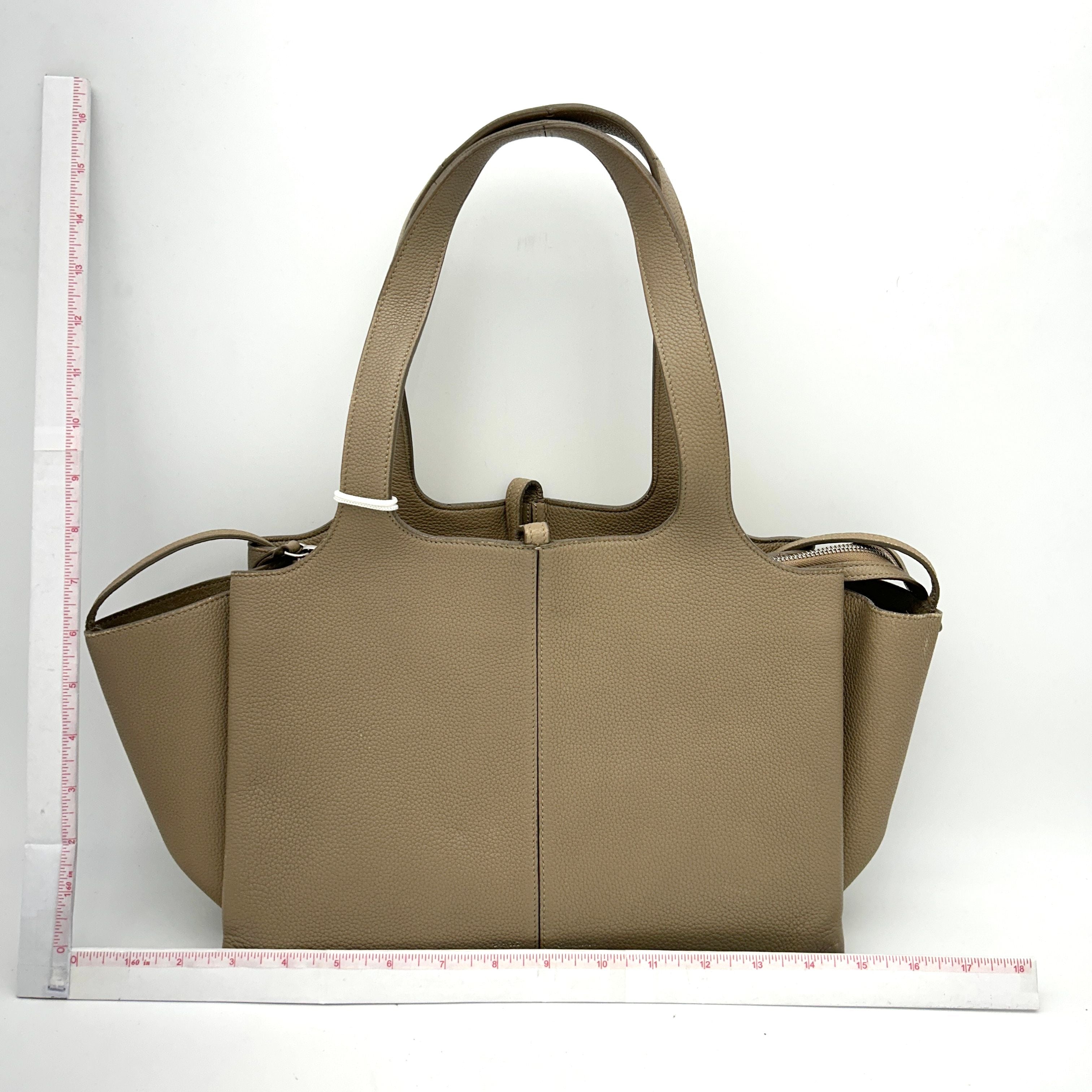 CELINE Baby Grained Calfskin Medium Tri-Fold Bag Taupe LA46701