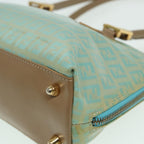 FENDI Zucchino Canvas Shoulder Bag Enamel Peppermint84217