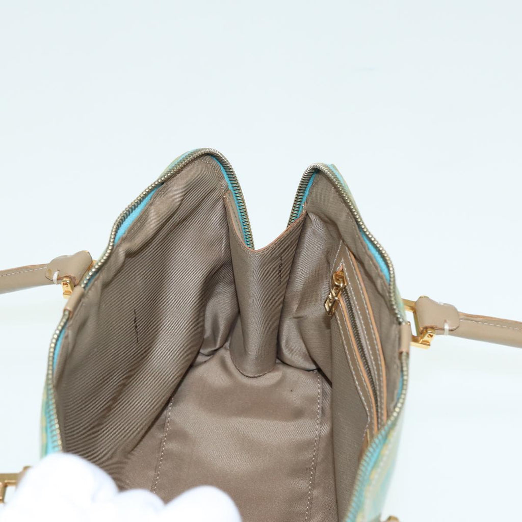 FENDI Zucchino Canvas Shoulder Bag Enamel Peppermint84217