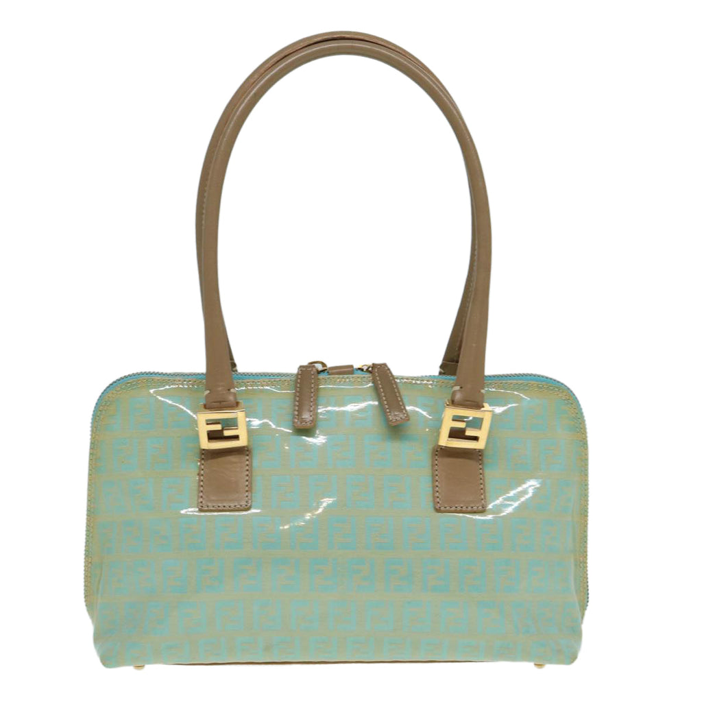 FENDI Zucchino Canvas Shoulder Bag Enamel Peppermint84217