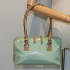 FENDI Zucchino Canvas Shoulder Bag Enamel Peppermint84217