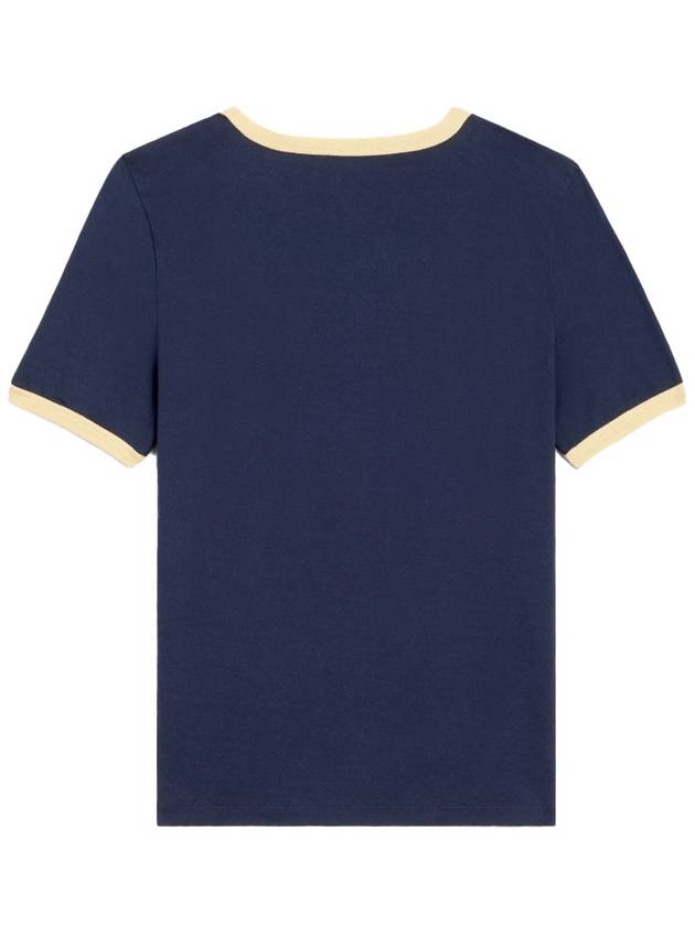 CELINE California 70s Cotton Jersey Short Sleeve T-shirt Bleu
