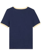 CELINE California 70s Cotton Jersey Short Sleeve T-shirt Bleu
