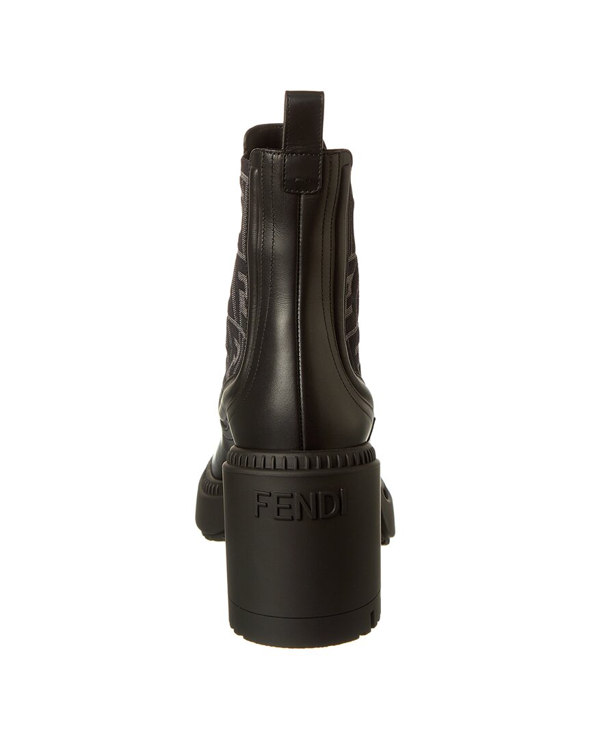 FENDI FF Logo Domino Leather Boot