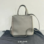 Celine Fold Cabas Tote Bag Greige Leather Medium B20-03