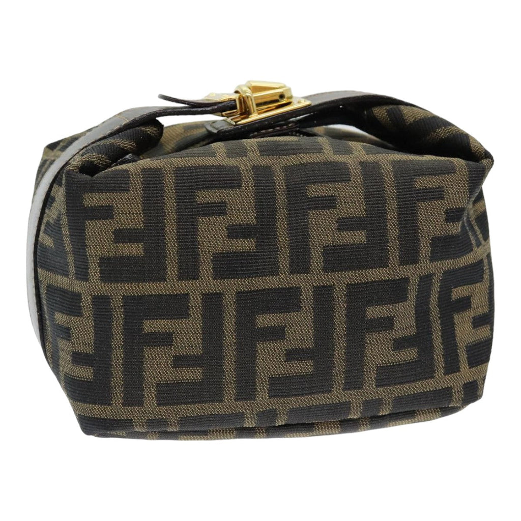 FENDI Zucca Canvas Vanity Pouch Brown Black84312