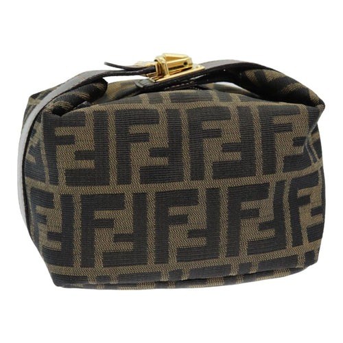 FENDI Zucca Canvas Vanity Pouch Brown Black84312