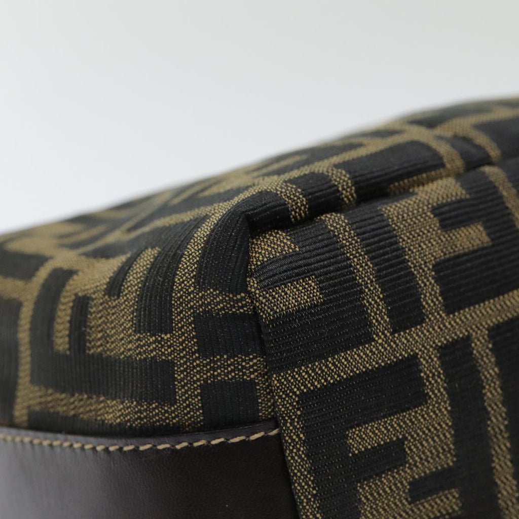 FENDI Zucca Canvas Vanity Pouch Brown Black84312