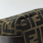 FENDI Zucca Canvas Vanity Pouch Brown Black84312